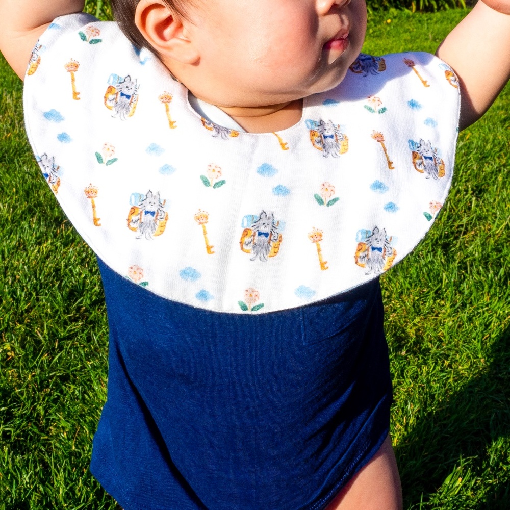 Organic Baby Bib - Blue (unisex)